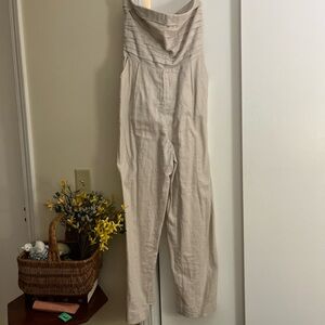 Abercrombie & Fitch Emerson Linen Blend Strapless Jumpsuit Size S Petite